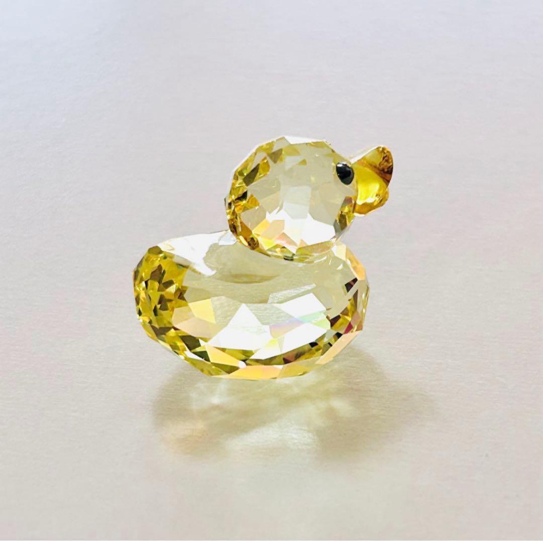 878【レアカラー黄色】金運UP⁈ハッピーダック／SWAROVSKIフィギュリン