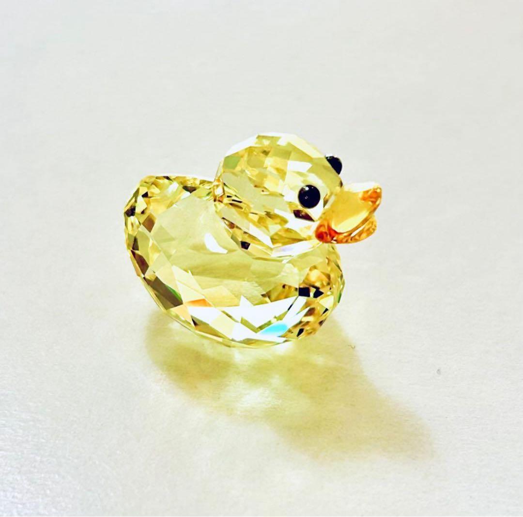 878【レアカラー黄色】金運UP⁈ハッピーダック／SWAROVSKIフィギュリン