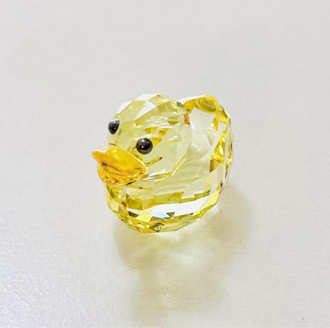 878【レアカラー黄色】金運UP⁈ハッピーダック／SWAROVSKIフィギュリン