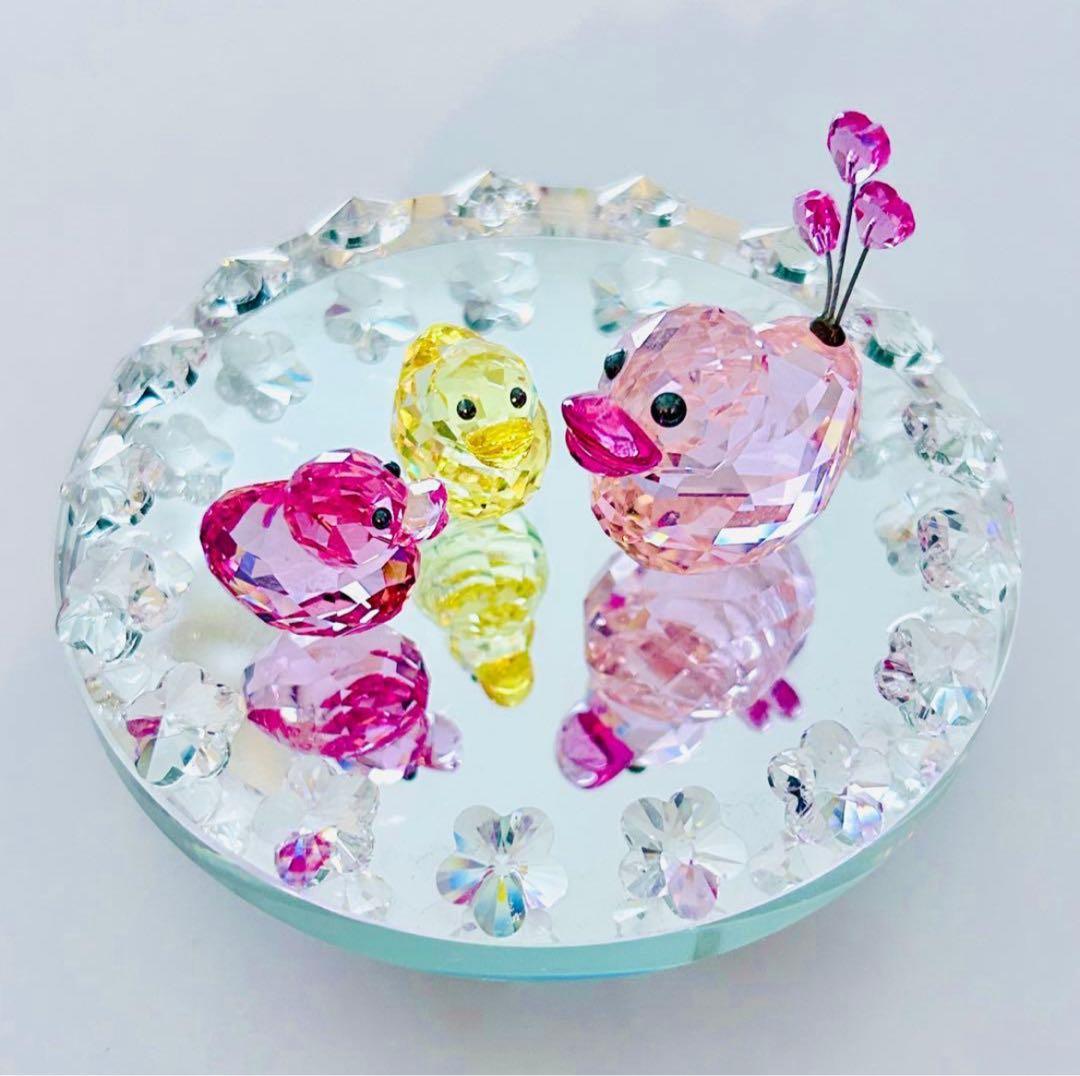 878【レアカラー黄色】金運UP⁈ハッピーダック／SWAROVSKIフィギュリン