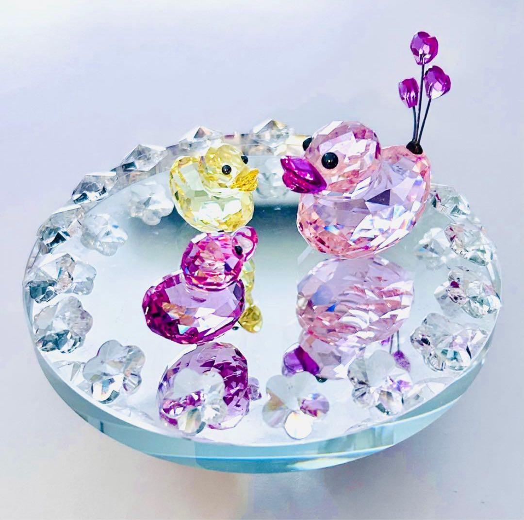 878【レアカラー黄色】金運UP⁈ハッピーダック／SWAROVSKIフィギュリン