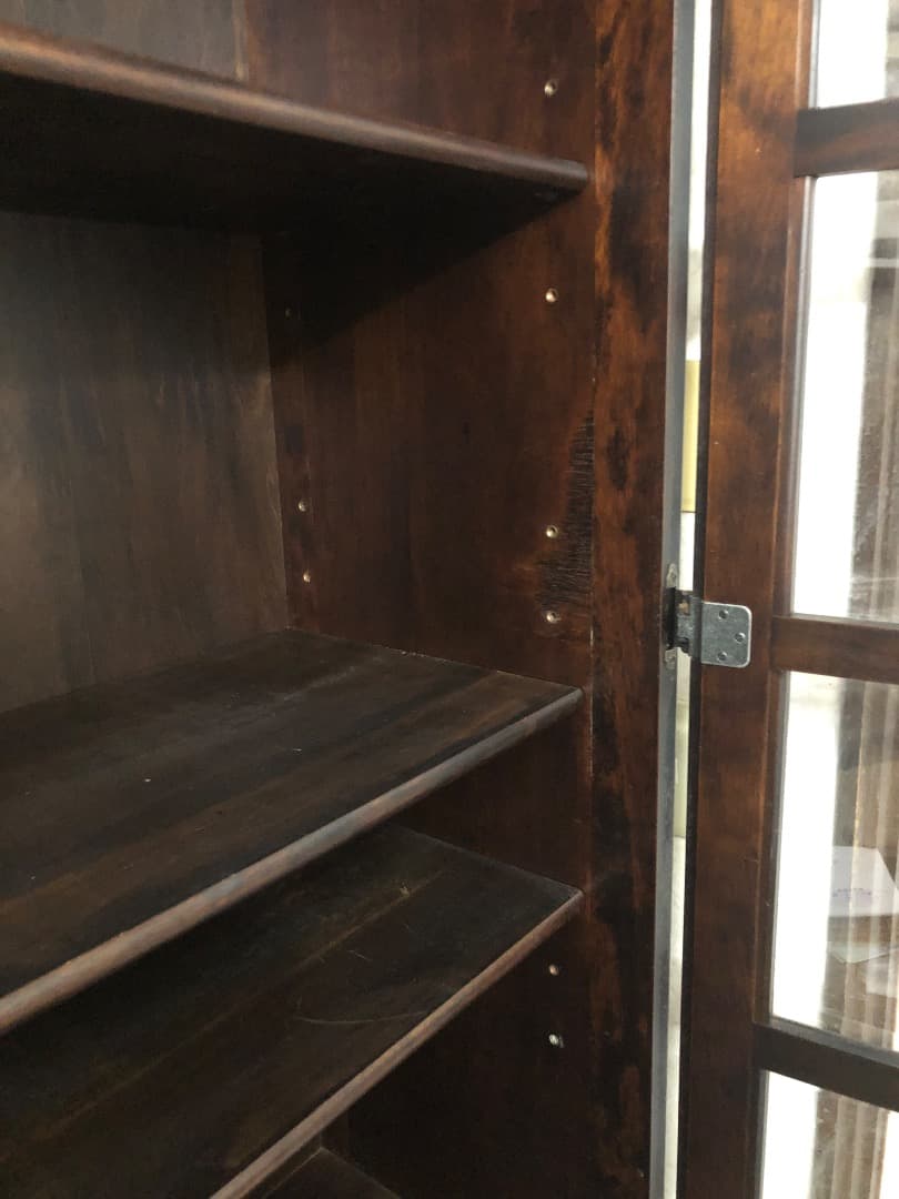 【たのメル便　送料込み】木製ガラス扉キャビネット 書棚 食器棚