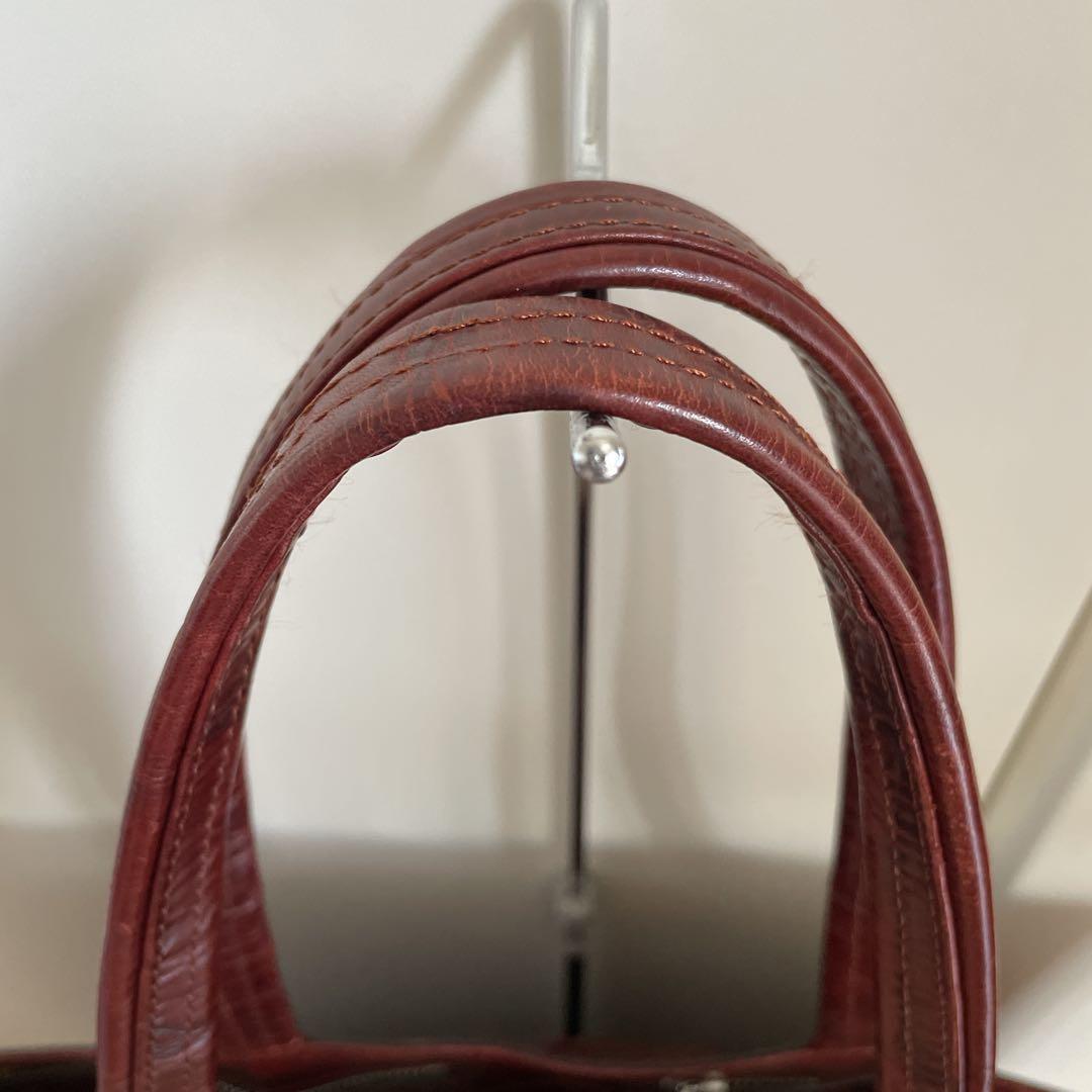 アニアリ aniary ビッグスタンプクロコレザートート 中古レッドブラウン