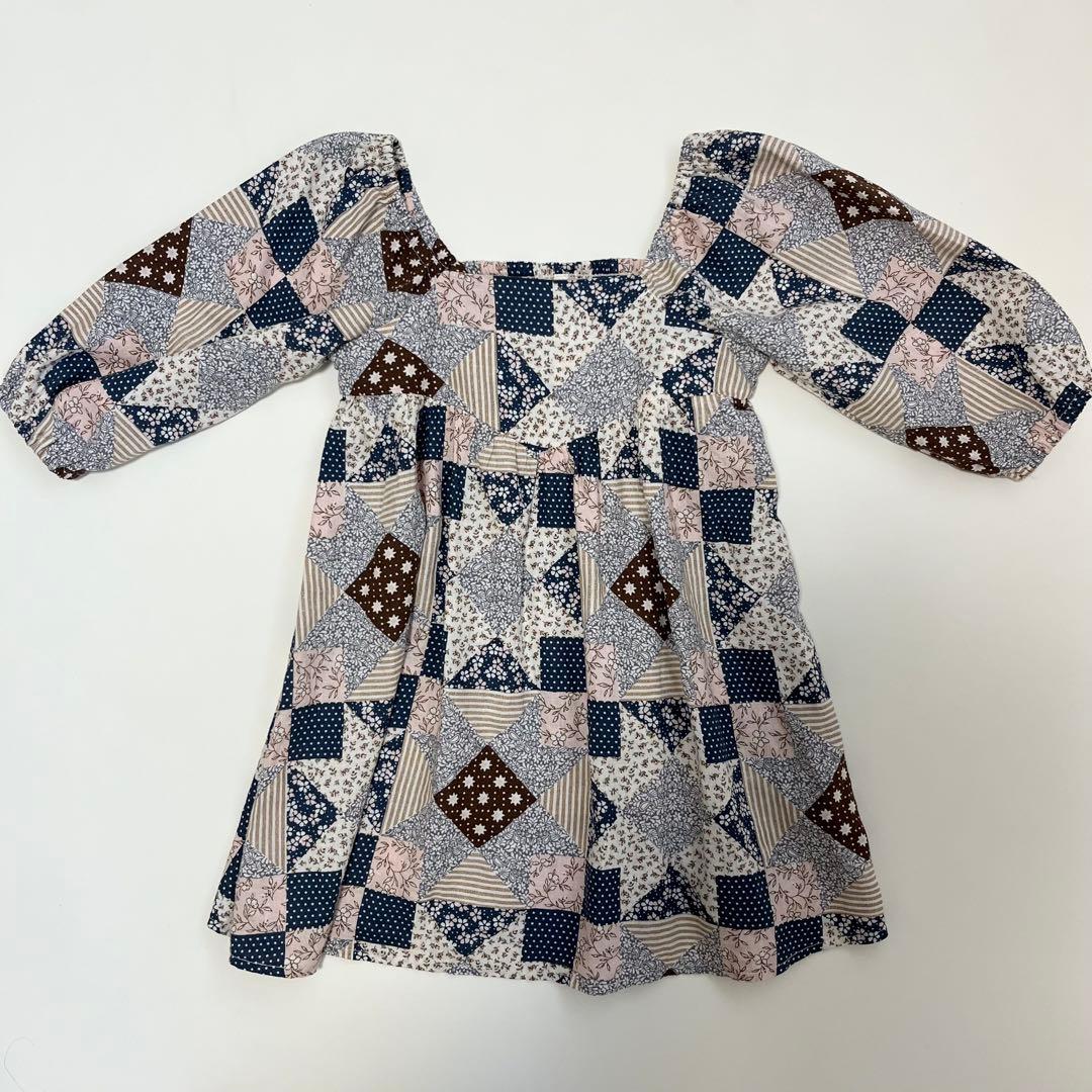 【e】Rylee + Cru パッチワークワンピース 4-5y