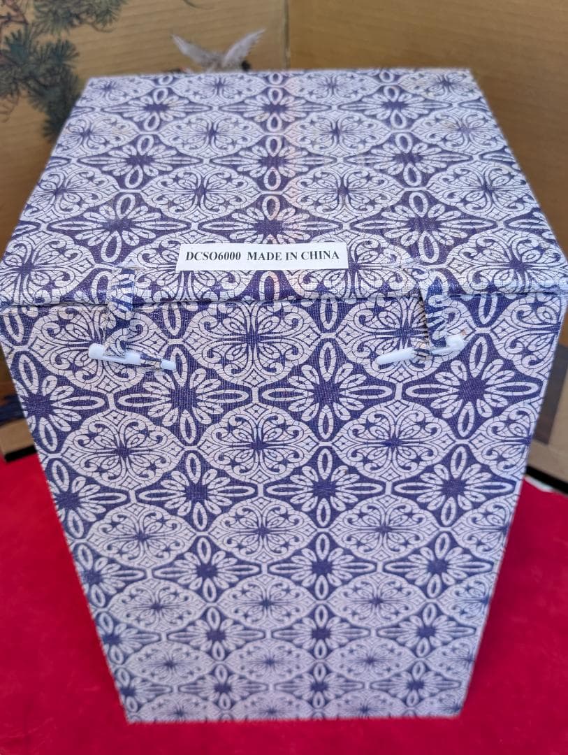 景徳鎮　窯変紅釉天球瓶　倣均窯　花瓶　箱入