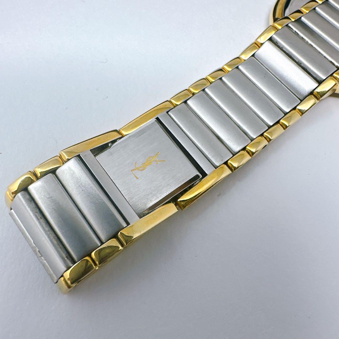 稼働 新品電池 イブサンローラン 腕時計 メンズ コンビ ゴールド文字盤 付属品