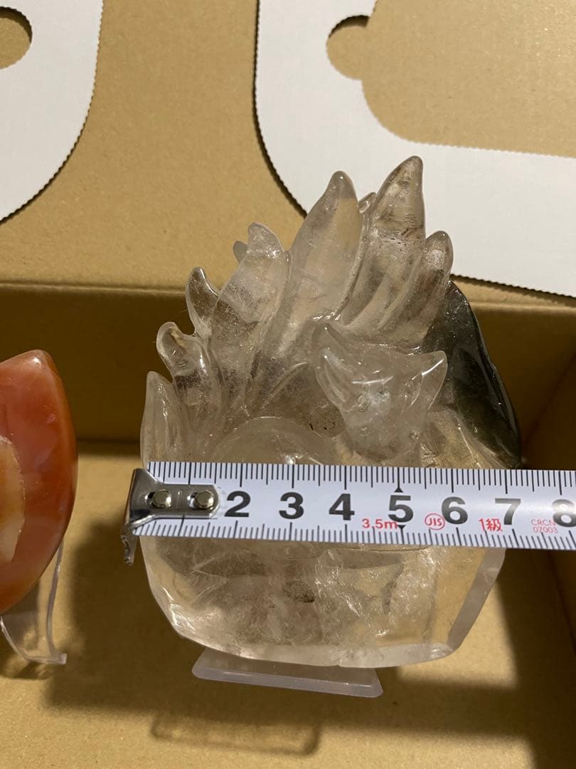 ブラジル産　天然石 トレジャーメノウ瑪瑙と天然石 緑幽霊ファントム水晶手彫り