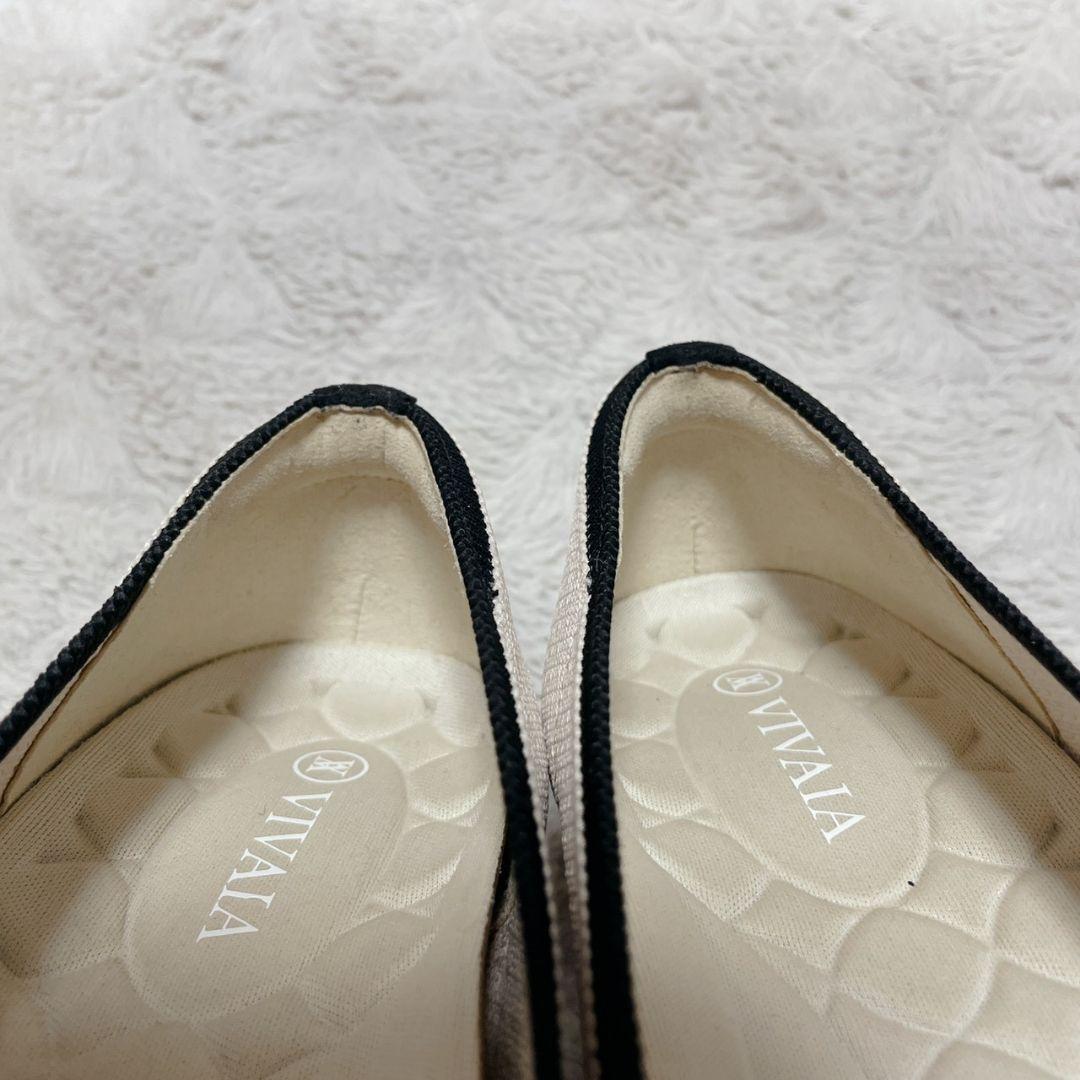 極美品 ビバイア バイカラー パンプス ホワイト アイボリー ブラック ヒール
