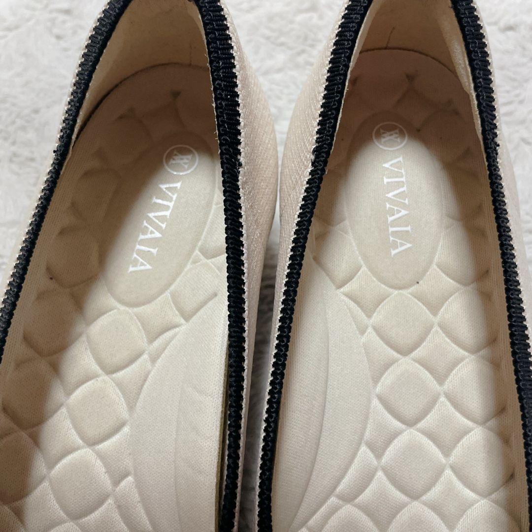 極美品 ビバイア バイカラー パンプス ホワイト アイボリー ブラック ヒール