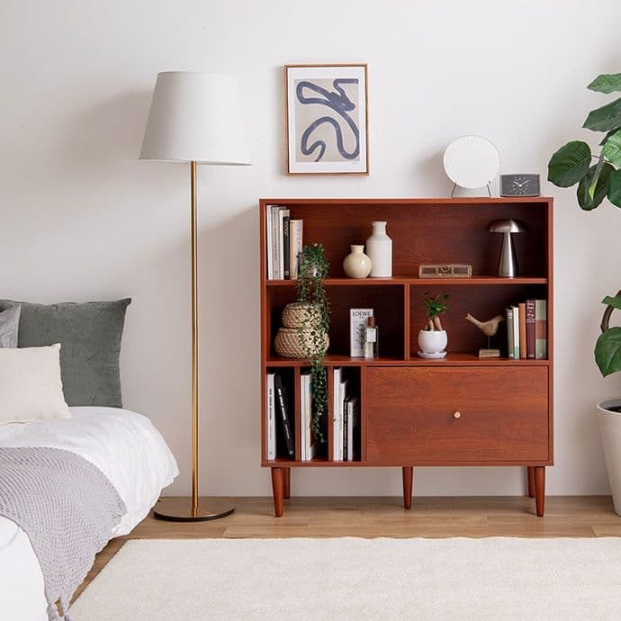 【新品】【幅100cm】Lykke 引き出し付き本棚