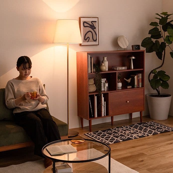 【新品】【幅100cm】Lykke 引き出し付き本棚