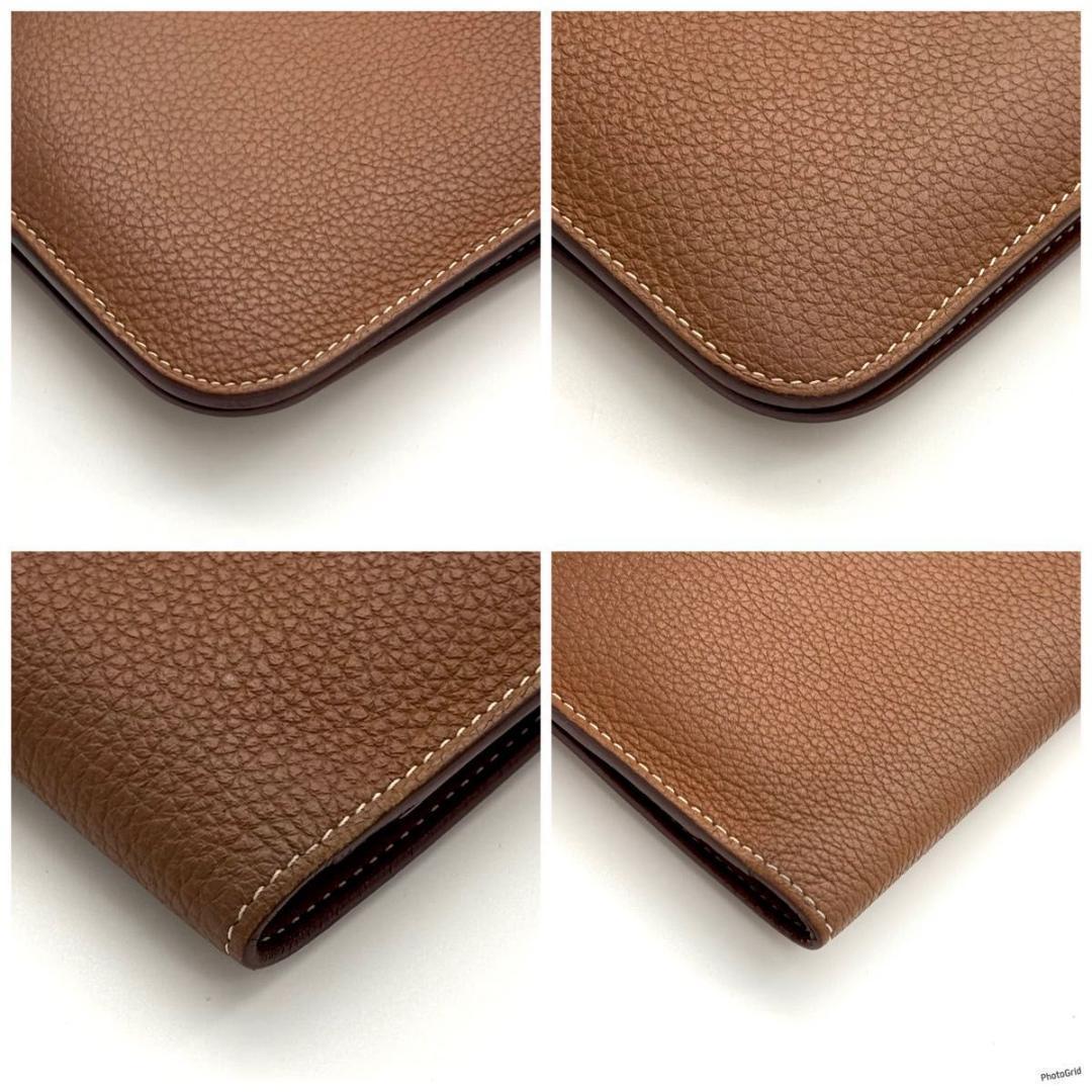 【最高級美品】エルメス ドゴンGM シルバー金具 二つ折り財布 長財布