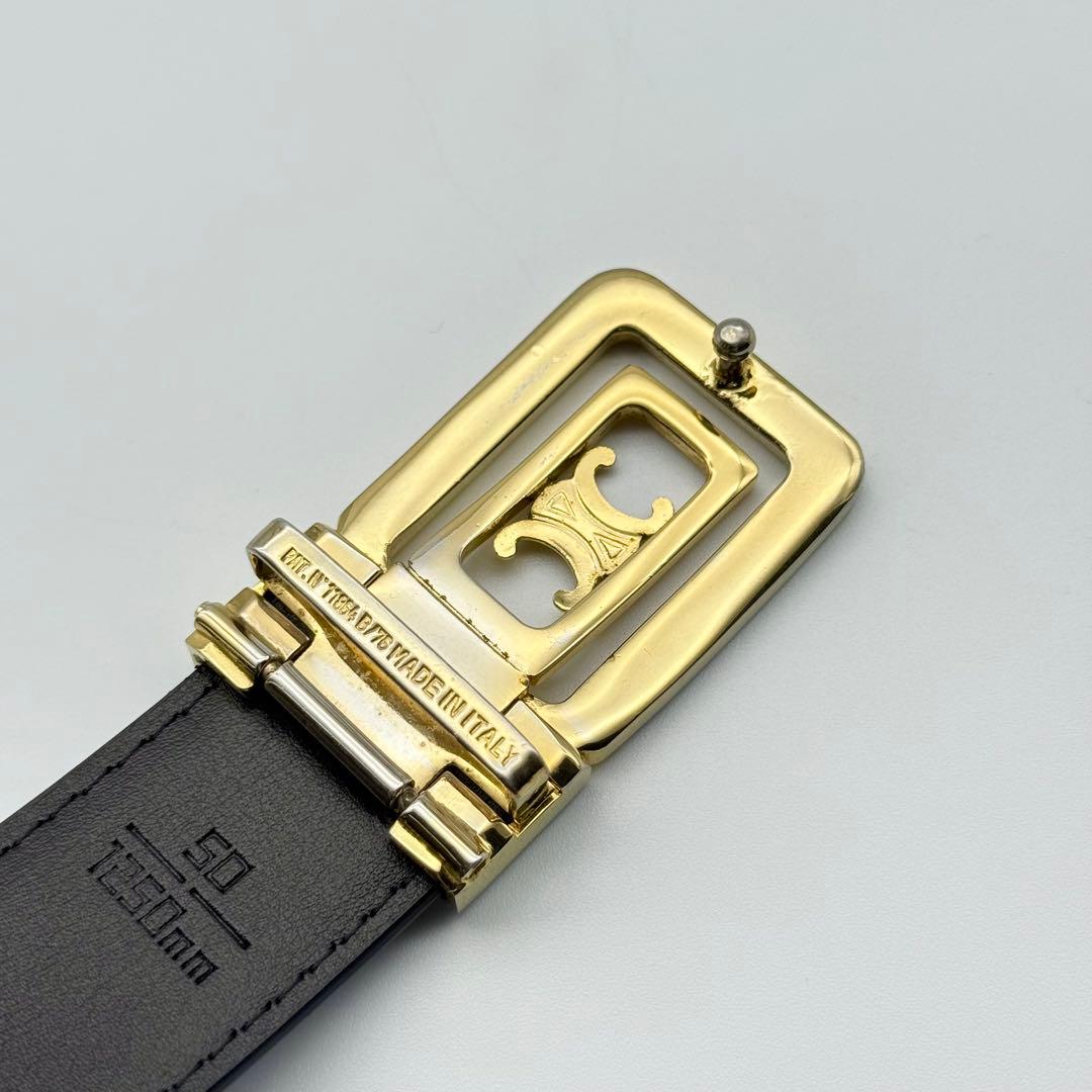 ✨良品✨CELINE ベルト トリオンフ ゴールド金具 新品ベルト レザー