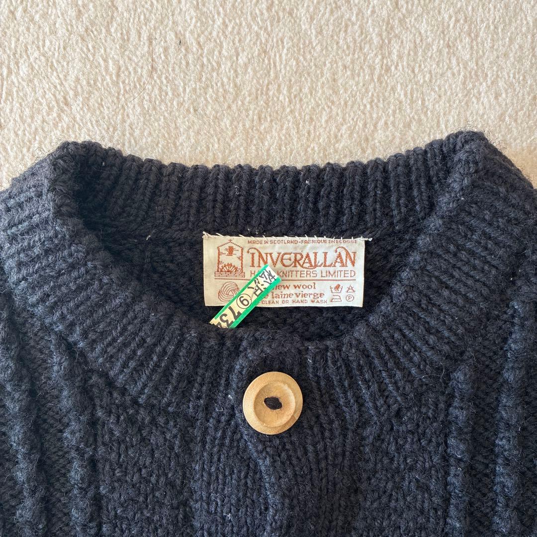 INVERALLAN カーディガン4Aスコットランド製 茶タグ
