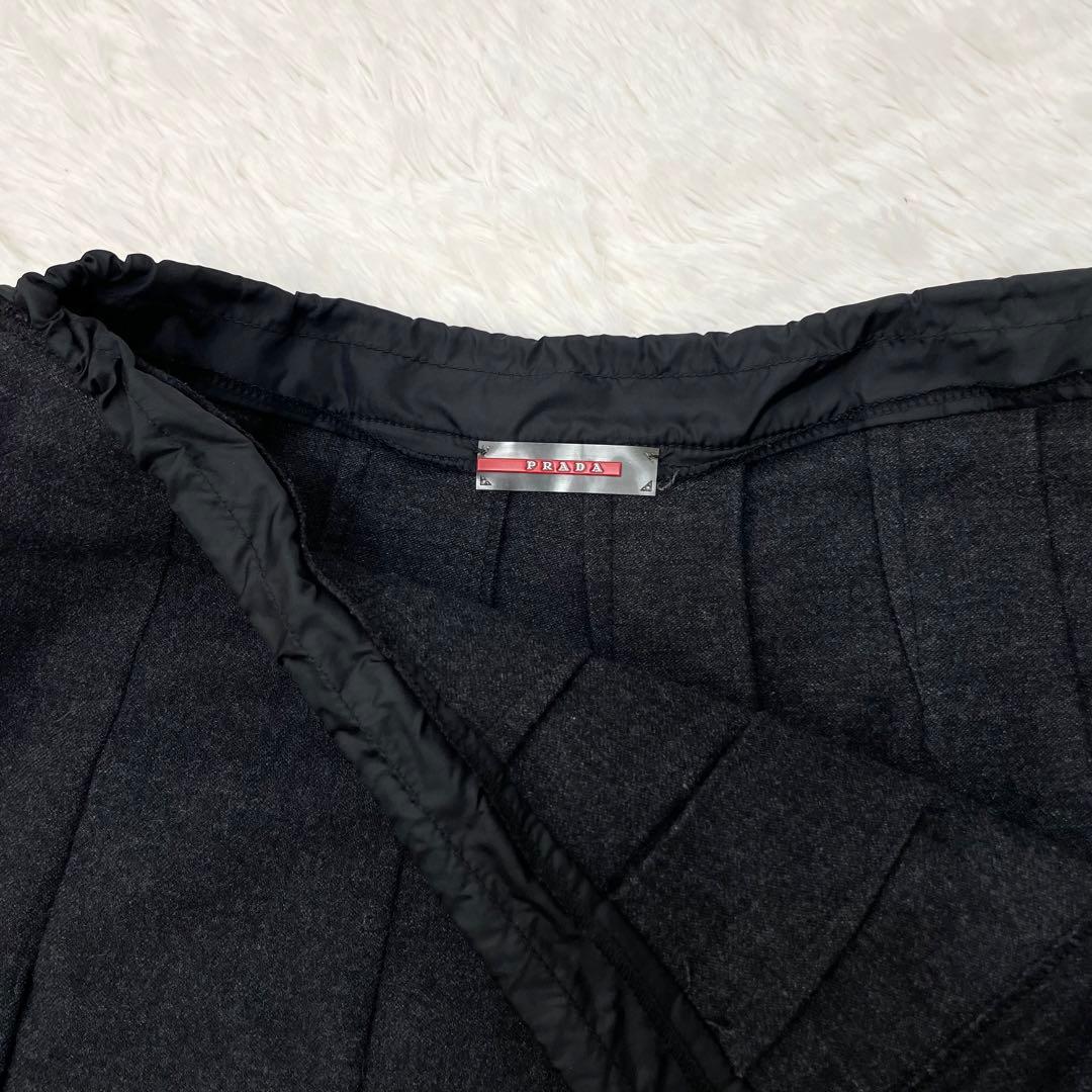 00s PRADA プラダスポーツ ウール プリーツスカート 38