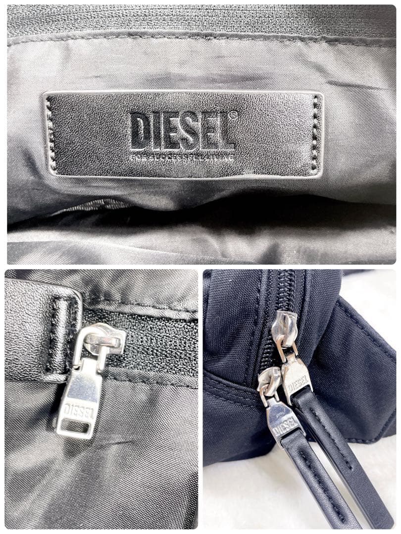 DIESEL ディーゼル ウエストバッグ ボディバッグ 黒 ブラック デカロゴ