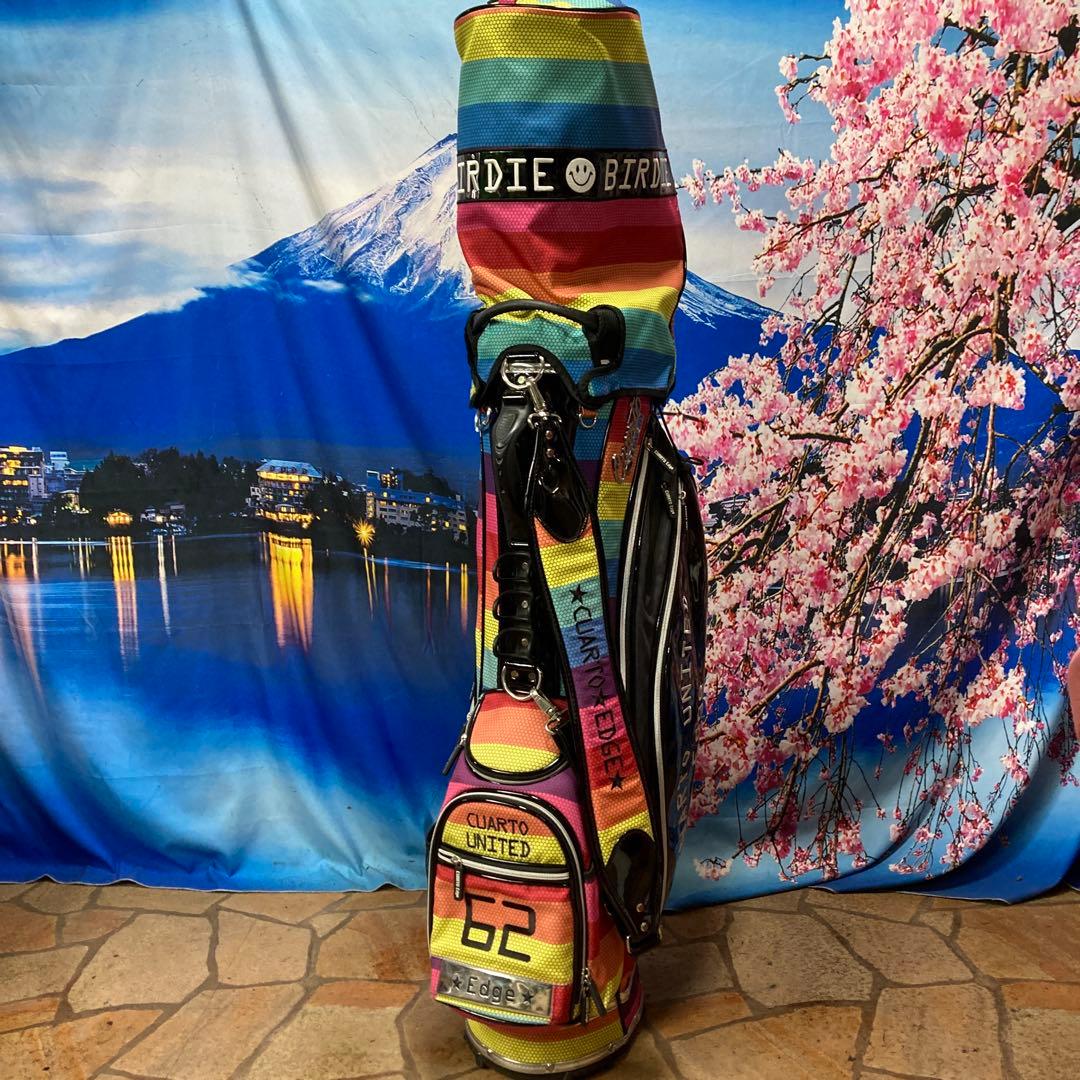 寶BU-1108 クアルトユナイテッド キャディバッグ レインボー エナメル使用