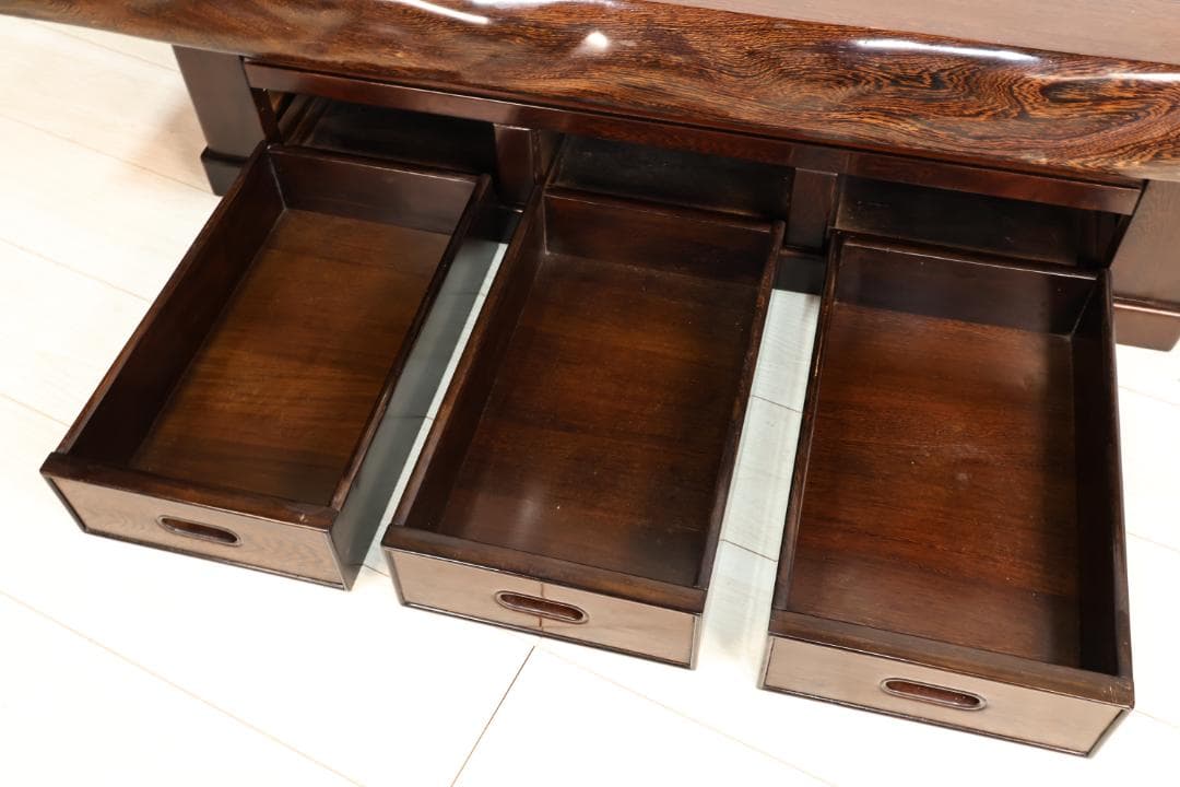 新品未使用　鉄刀木（タガヤサン）総無垢　関西火鉢　4尺　天厚7.5　BJ217