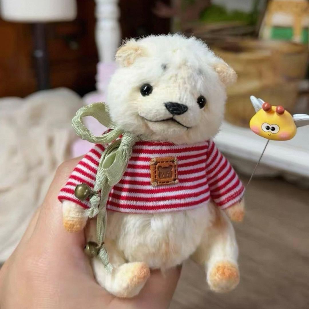 まろ眉の白熊さん アーティストベア テディベア 海外作家様 ハンドメイド