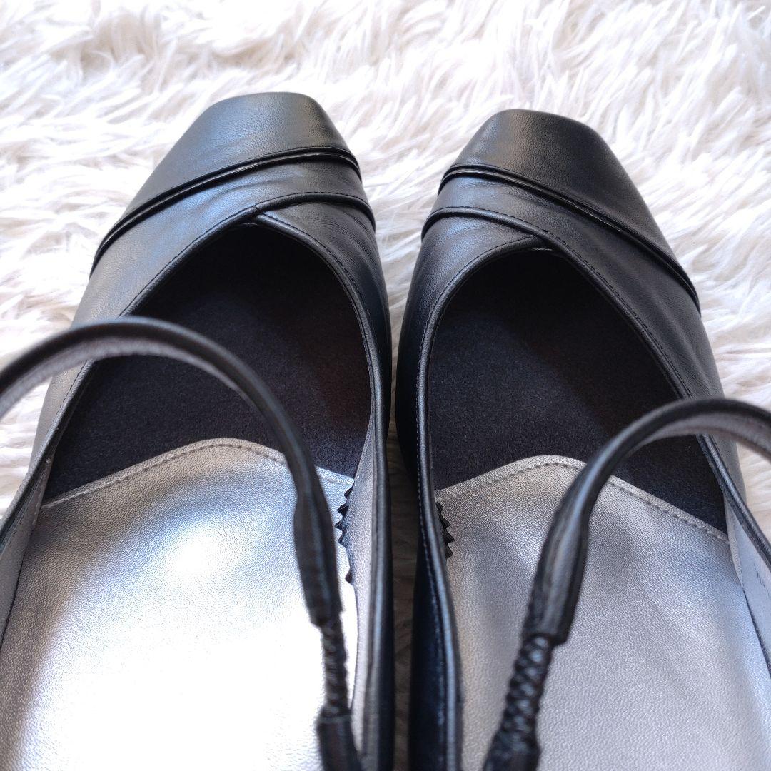 asics WALKING pedala パンプス 24.5㎝ EE 黒 レザー