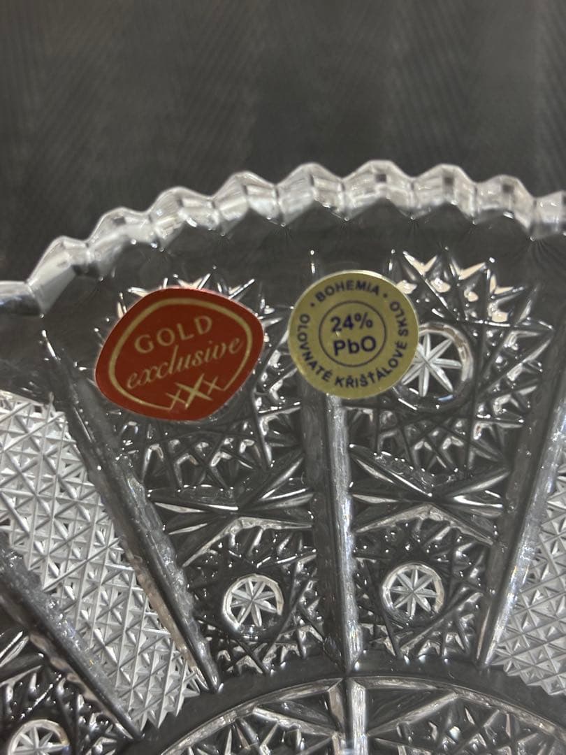 希少　ボヘミアクリスタル　フラワーベース 高さ15cm