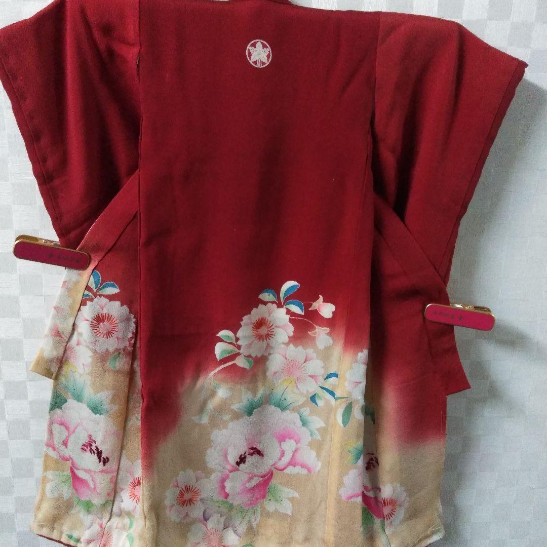 アンティーク古布着物　人形着物　市松人形着物　重ね着つき