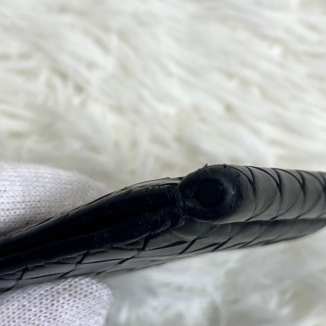 良品✨ ボッテガヴェネタ マネークリップ イントレチャート 黒 レザー 編み込み