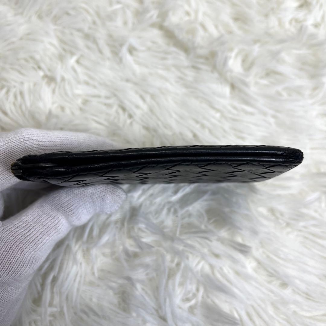 良品✨ ボッテガヴェネタ マネークリップ イントレチャート 黒 レザー 編み込み