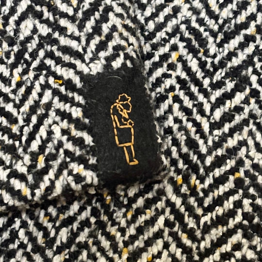 パルト 白黒ヘリンボーン ステンカラーコート