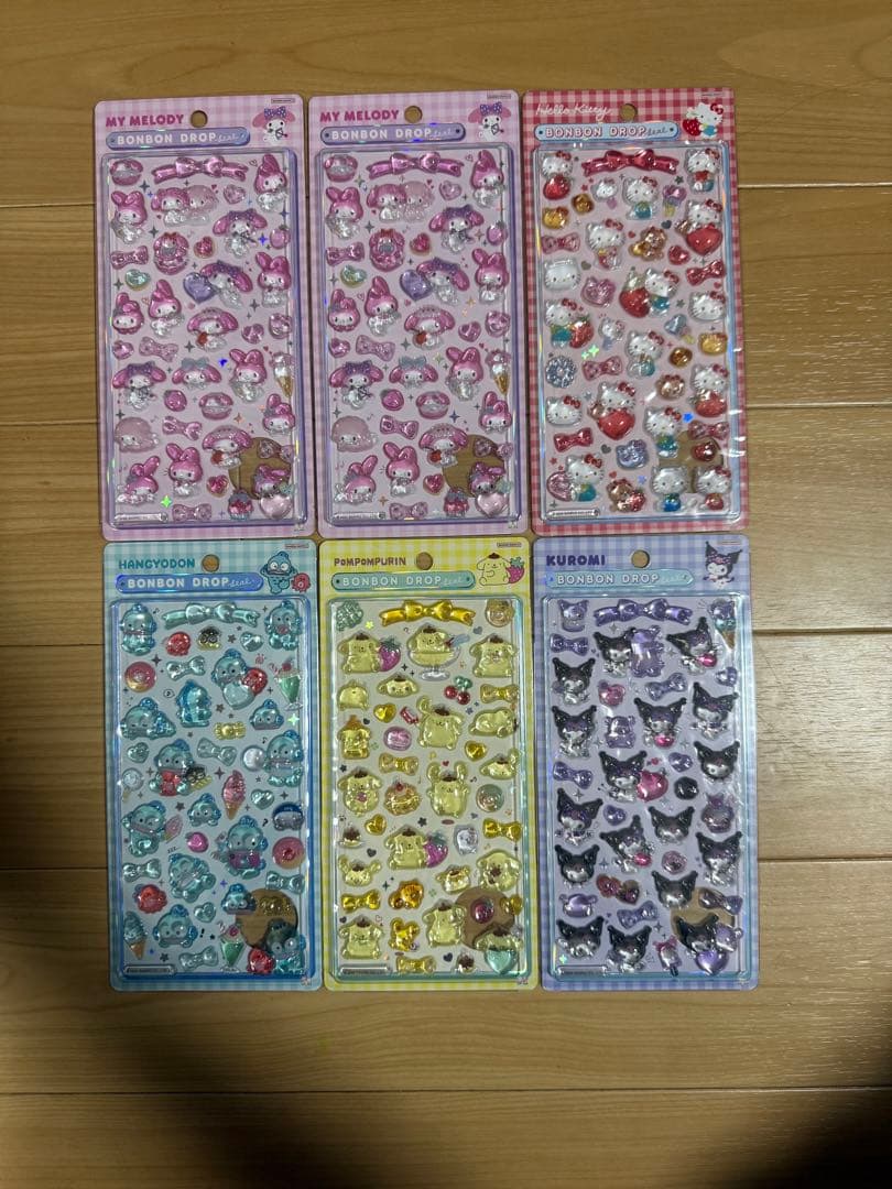 【公式】 サンリオ ボンボンドロップシール 第2弾 コンプリート 6枚セット