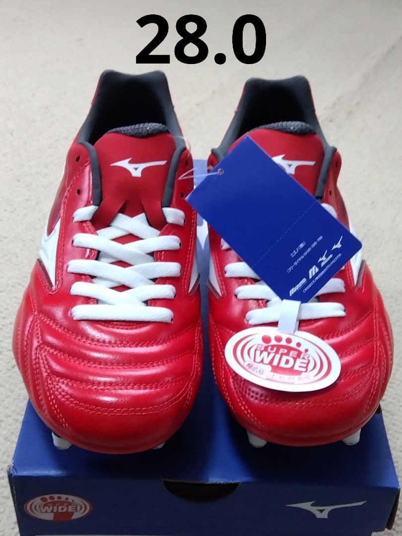 ラグビースパイク／28.0／赤×白／R1GA190001／新品・未使用品