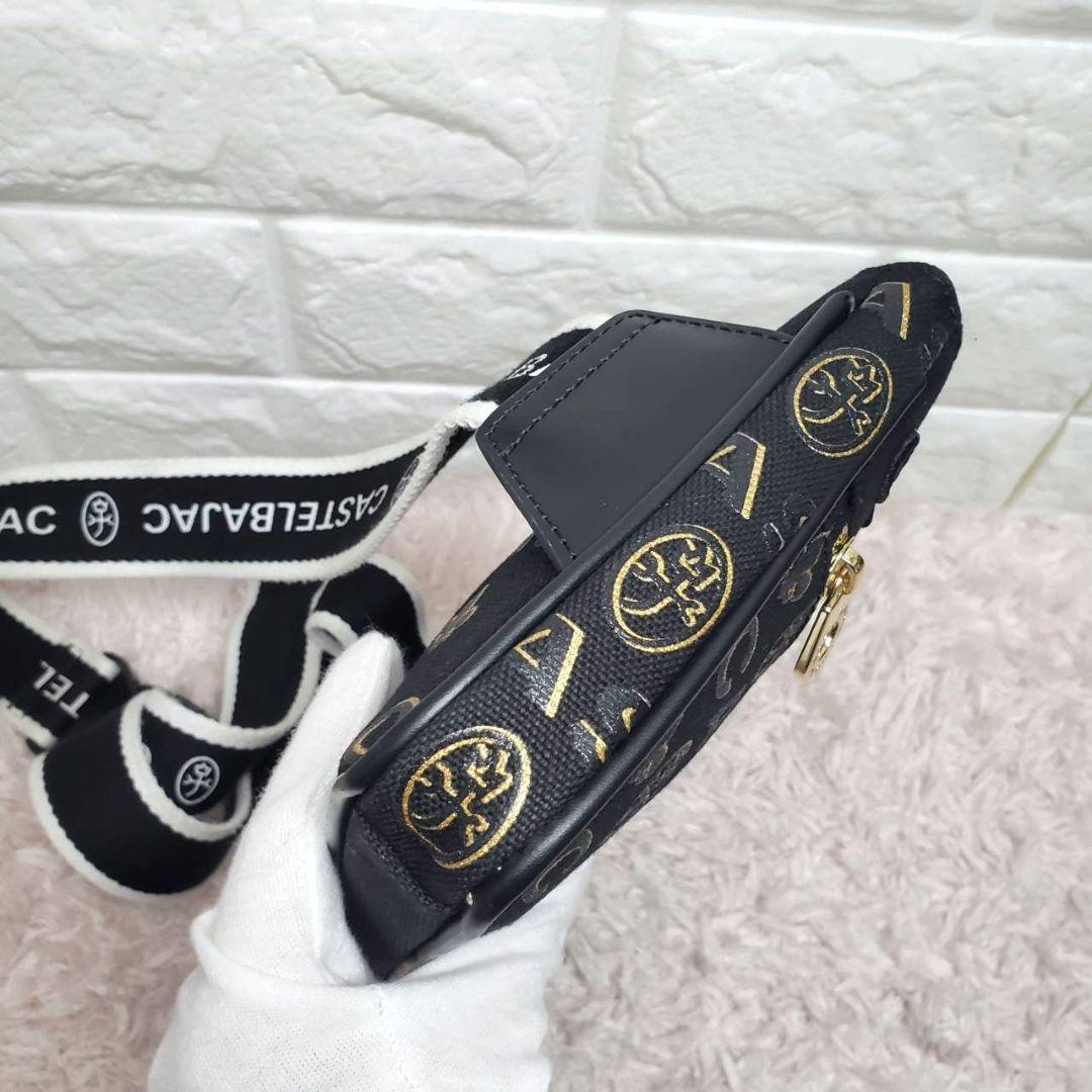 新作 極美品 カステルバジャック ゴールド×ブラックショルダーボディバッグ