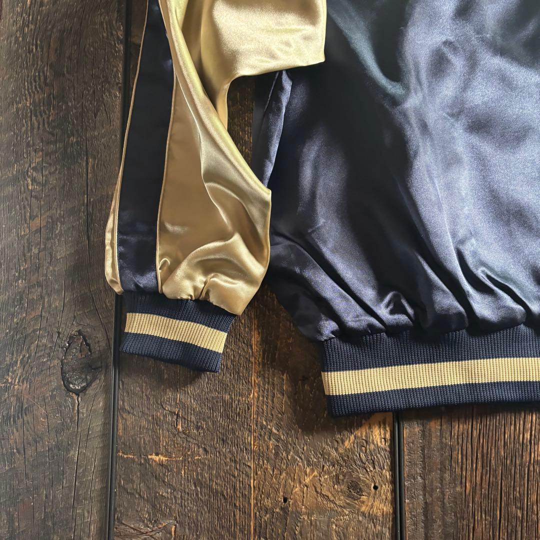 古着　矢沢永吉　E Yazawa 刺繍スカジャン　プレモル　ラグラン希少　L相当