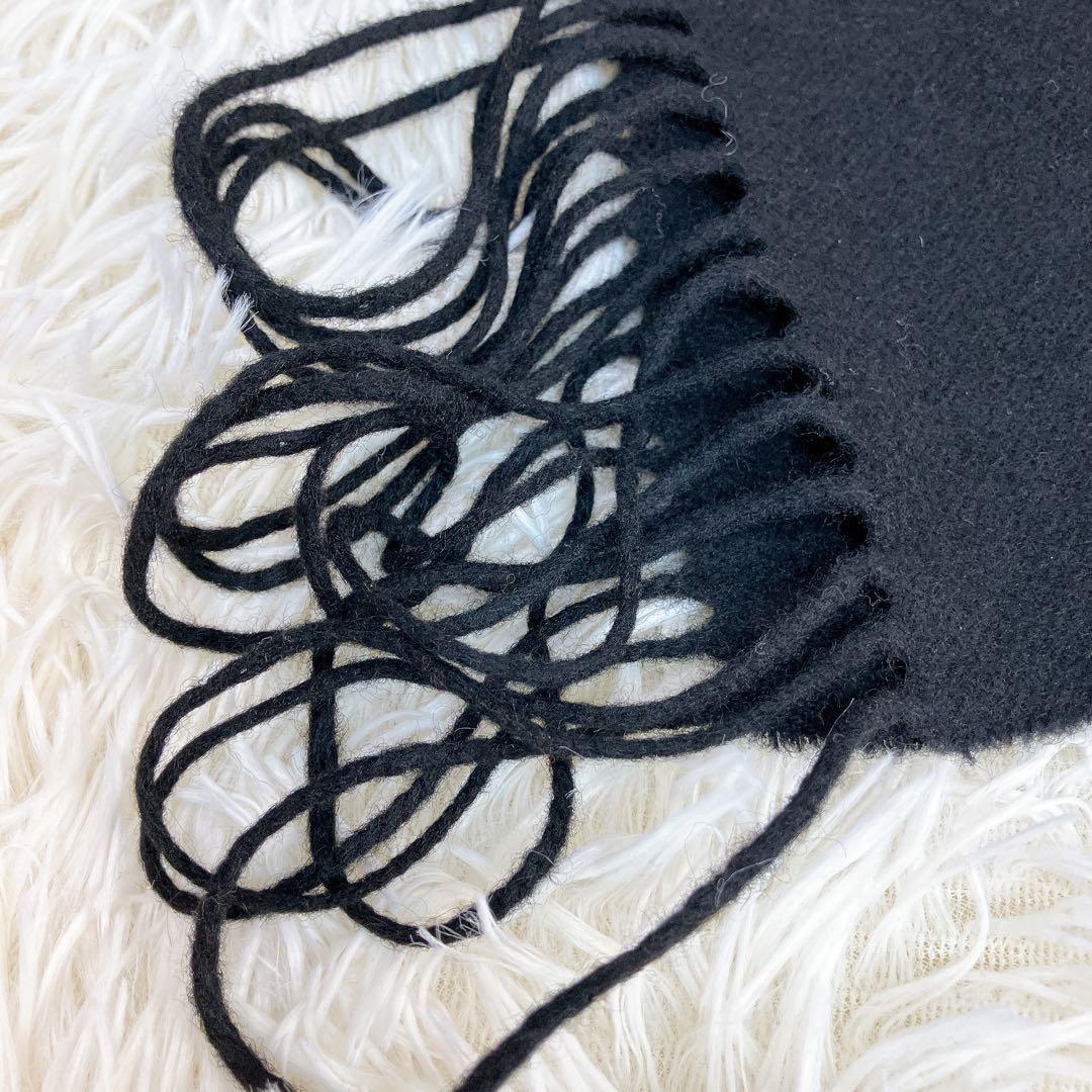 Y's ヨウジヤマモト マフラー　ストール　フリンジ　黒　ウール