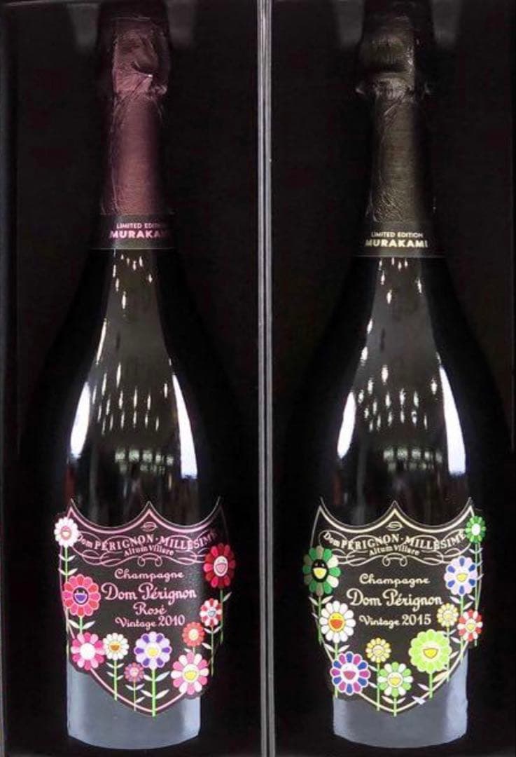 【新品】ドンペリ×村上隆限定コラボ2本セット(希少ロゼ2010，2015)箱無