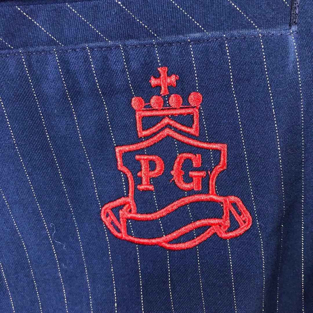 未使用品 PEARLY GATES ロゴ ストライプ パンツ 4 ネイビー
