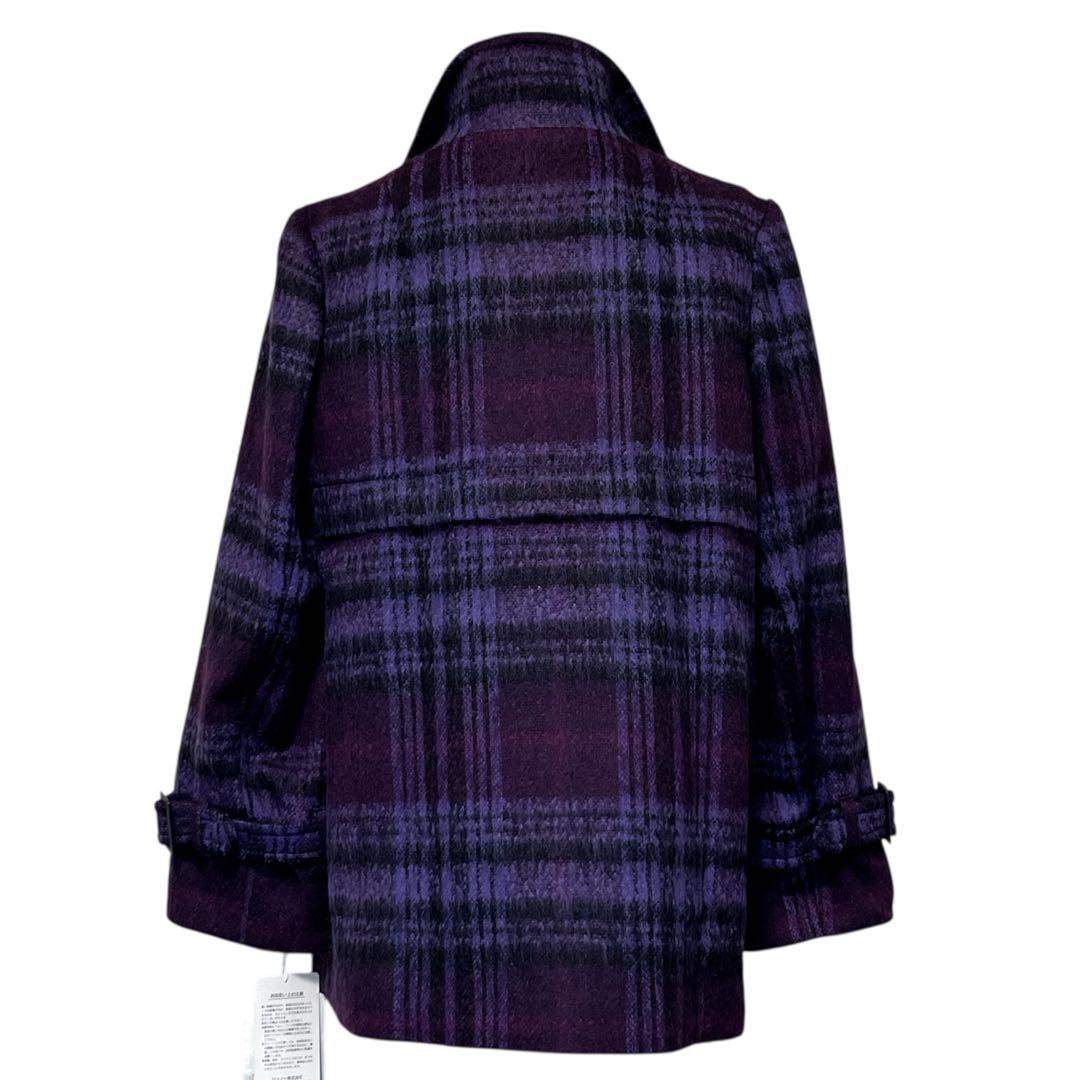 【新品】JUNO ジャケットコート　モヘア混　2way パープル　紫　軽量