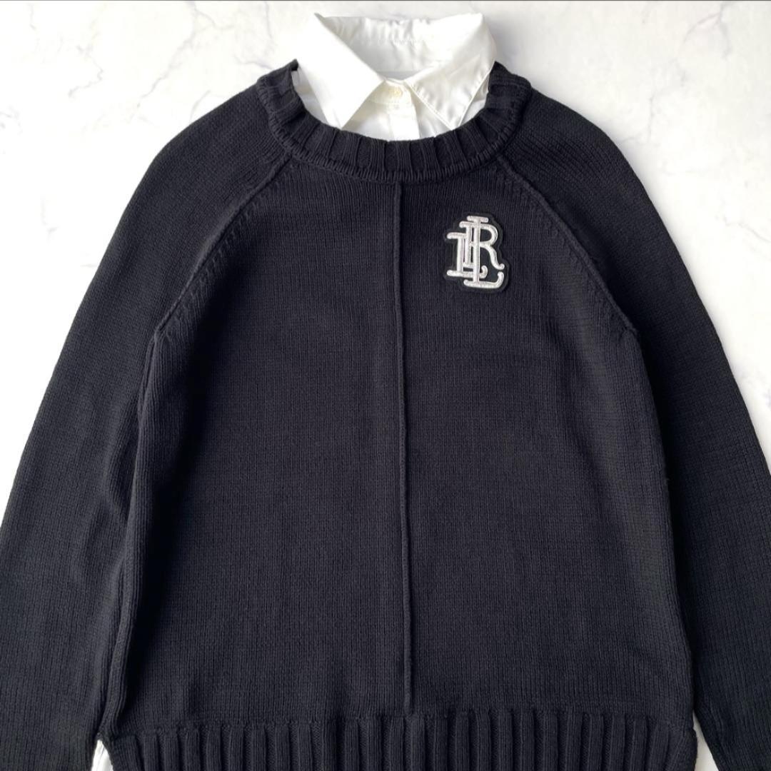 LAUREN RALPH LAUREN シャツドッキングニット ブラック XS