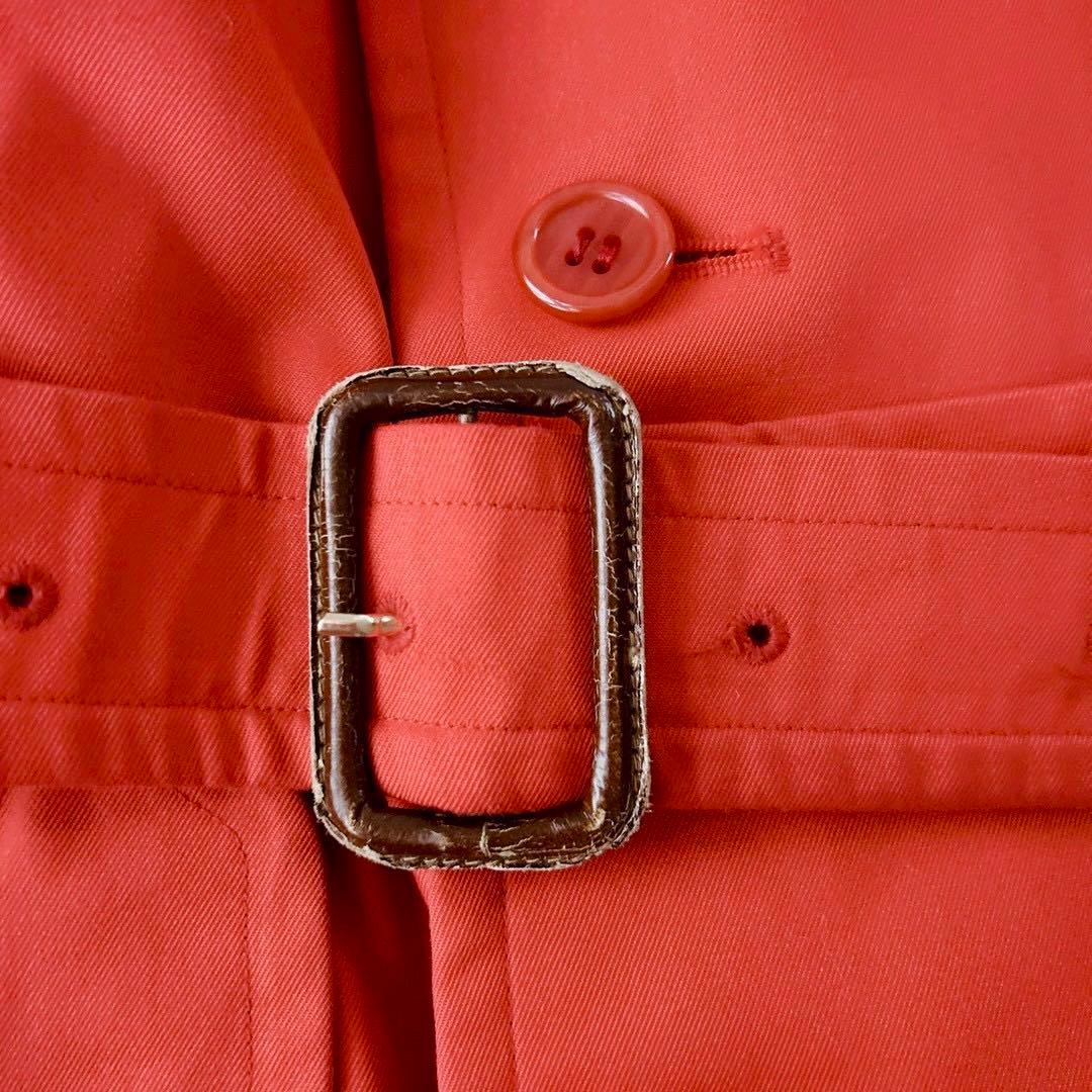 稀少✨バーバリー　トレンチコート　ロング　ダブル　ベルト　赤　ノバチェック　L