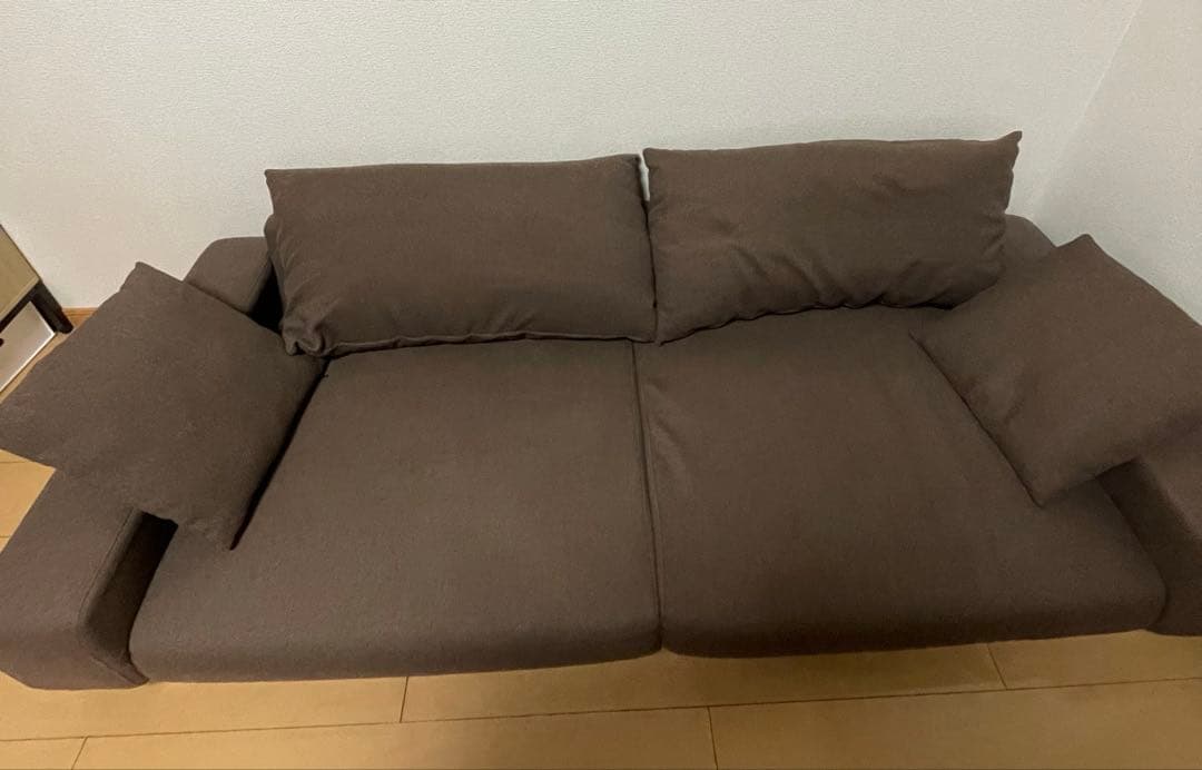 【送料込み】ブラウン ローソファ 2人掛け