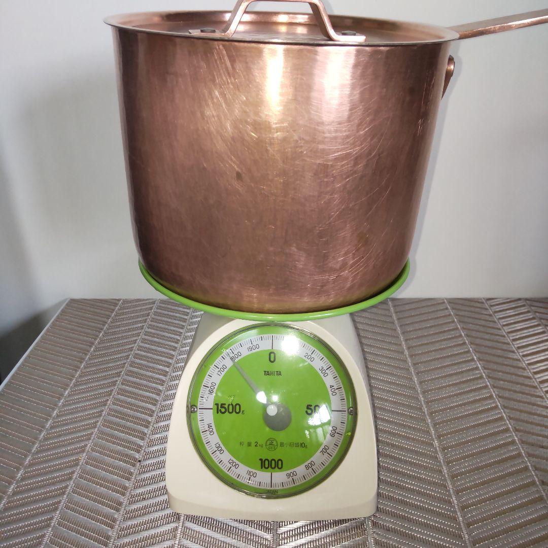 銅製 片手鍋 蓋付き 親子三代18cm 重さ 1,78kg