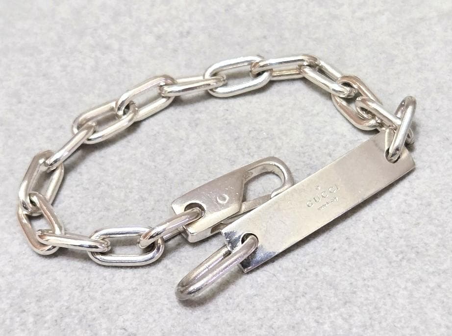 GUCCI グッチ プレート　ID　Ag925　ブレスレット　箱付き　43032