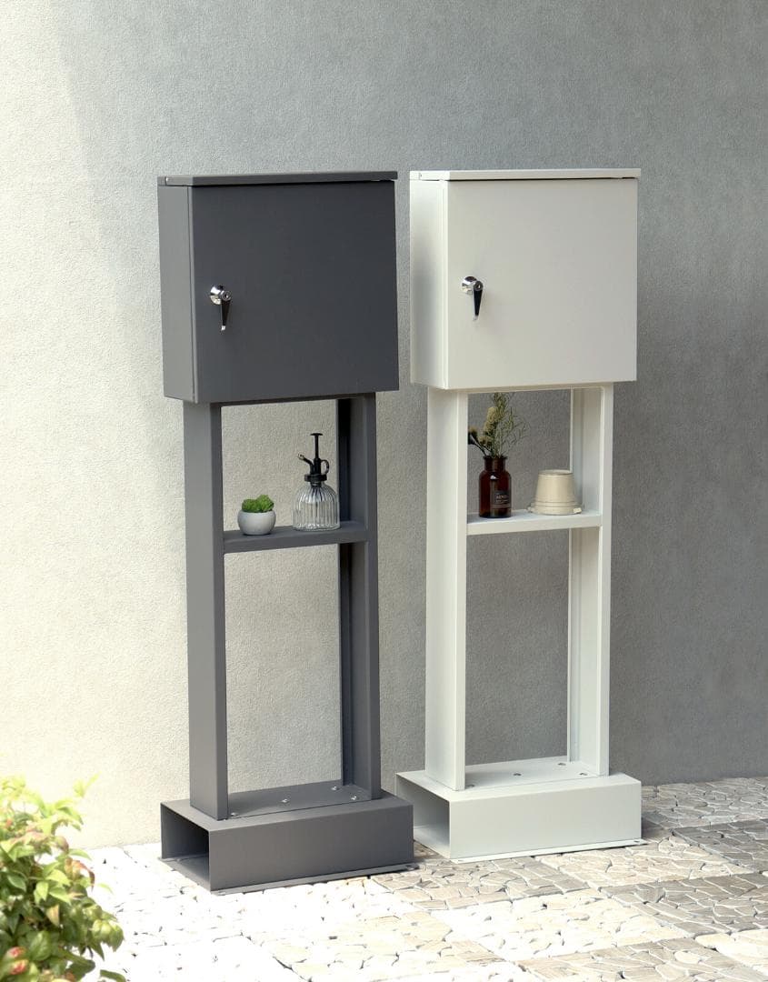 MJ PT AD　スタンドポスト　郵便ポスト　グレー