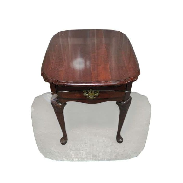 PENNSYLVANIA HOUSE　猫脚 サイドテーブル ガラス天板 引出し付