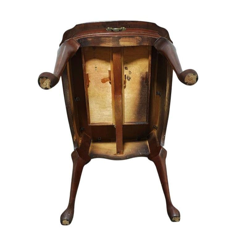 PENNSYLVANIA HOUSE　猫脚 サイドテーブル ガラス天板 引出し付