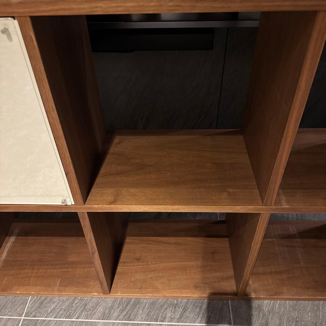 無印良品 スタッキングシェルフセット・１段×２列、３段×２列、ウォールナット