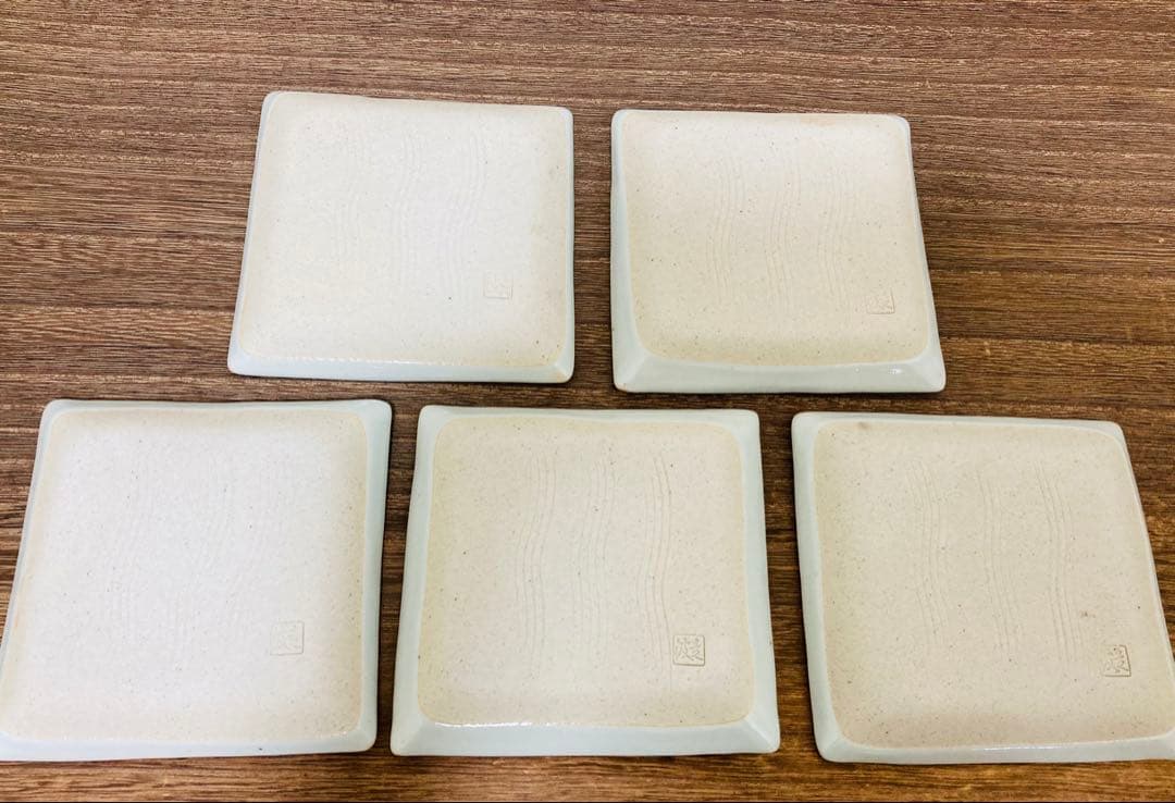 佐藤走波（六代）　方銘々皿　5枚　水草文