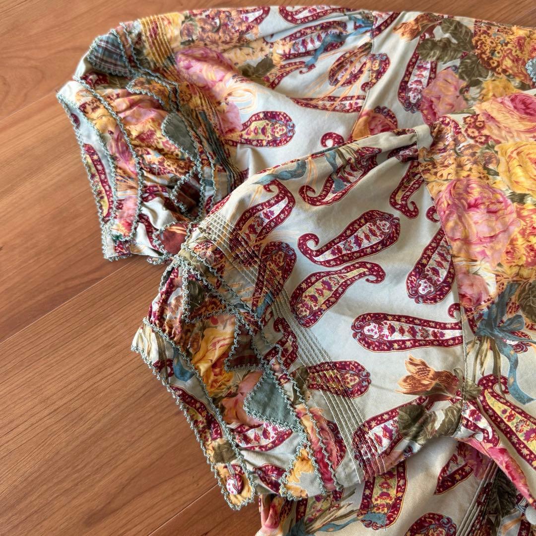 カネコイサオ ペイズリー 薔薇柄 ロングワンピース 半袖 ピンクハウス