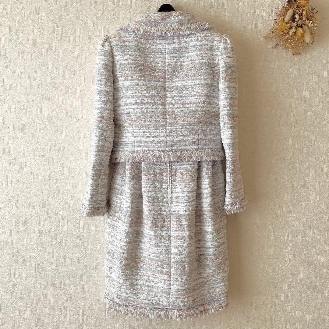 定価30万 Rene ファンシーツイード フリンジ ワンピースセットアップ