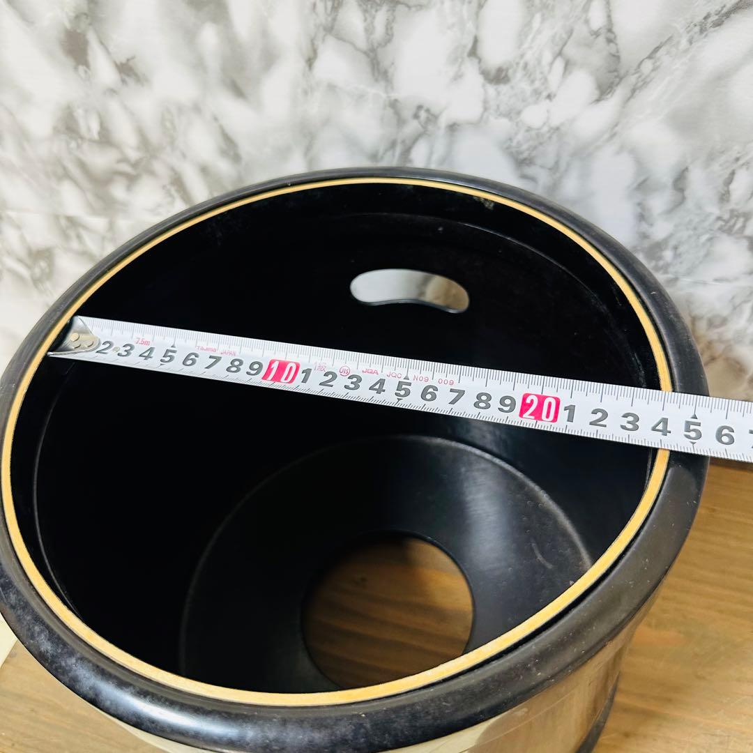 黒色火鉢枠　 2個セット　漆器　豊臣秀吉家紋　アンティーク　骨董品　木箱限定値引